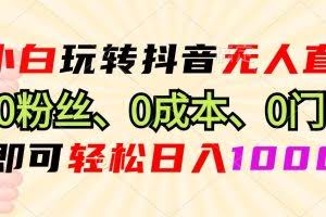 （13210期）小白玩转抖音无人直播，0粉丝、0成本、0门槛，轻松日入1000+