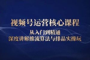 （13863期）视频号运营核心课程，从入门到精通，深度讲解推流算法与排品实操玩
