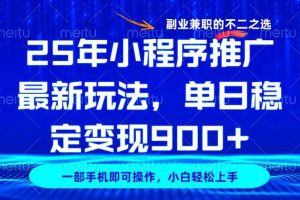 （14550期）25年小程序推广最新玩法，稳定日入900+，副业兼职的不二之选