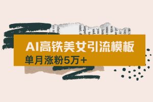 （14515期）用AI制作短视频高铁美女热门玩法，单月涨粉5万+，拆解全套操作流程，新…