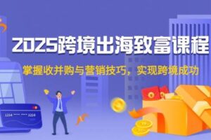 （14898期）2025跨境出海致富课程，掌握收并购与营销技巧，实现跨境成功