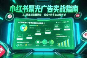 （15248期）小红书聚光广告实战指南，从0搭建到放量策略，低成本获客全流程解析
