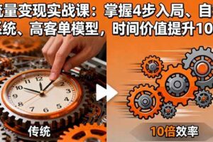 （16197期）流量变现实战课：掌握4步入局、自动化系统、高客单模型，时间价值提升10倍