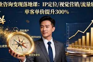 （16249期）商业咨询变现落地课：IP定位/视觉营销/流量转化，单客单价提升300%