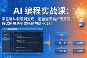 （18631期）AI编程实战课-第三期-5月更新：零基础从创意到变现，覆盖全品类产品开发，把想法变成赚钱项目