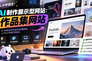 (21213期)几分钟搞定,AI制作展示型网站制作:作品集网站,用AI快速生成专业的作品集网站,接单变现!