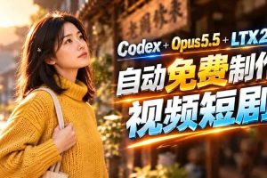 （21266期）Codex 出图 + 免费 LTX-2.5 生成视频，Claude Opus 5.5 全自动剪出 1 分钟情感短剧《停了的表》