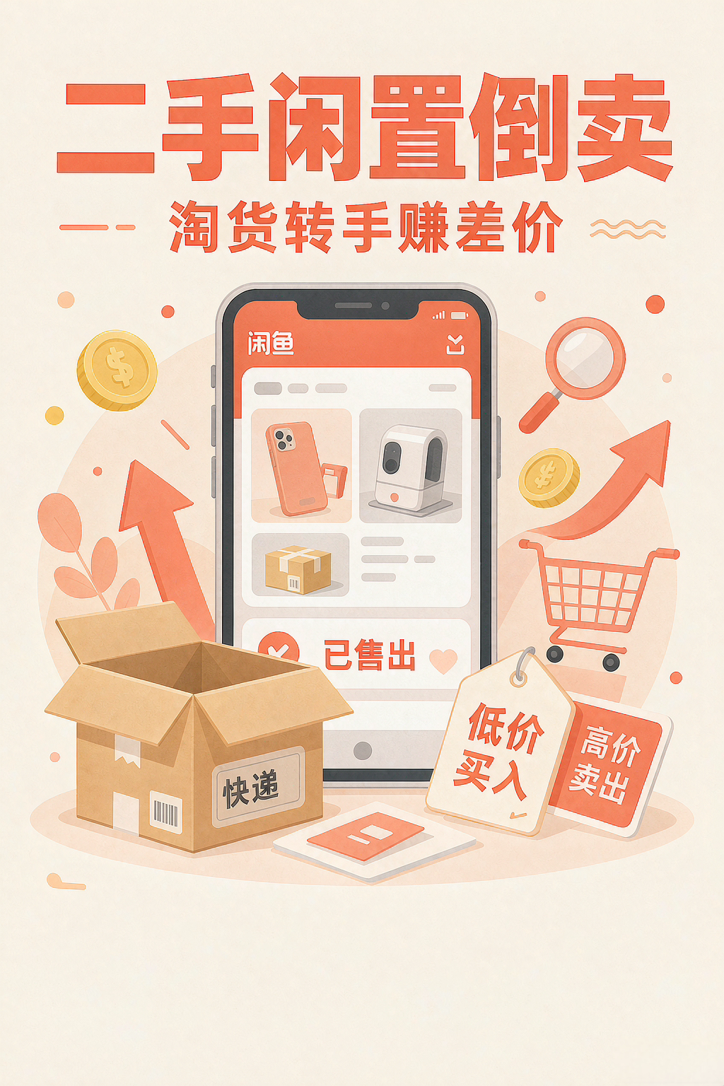 二手闲置倒卖，闲鱼淘货转手赚差价