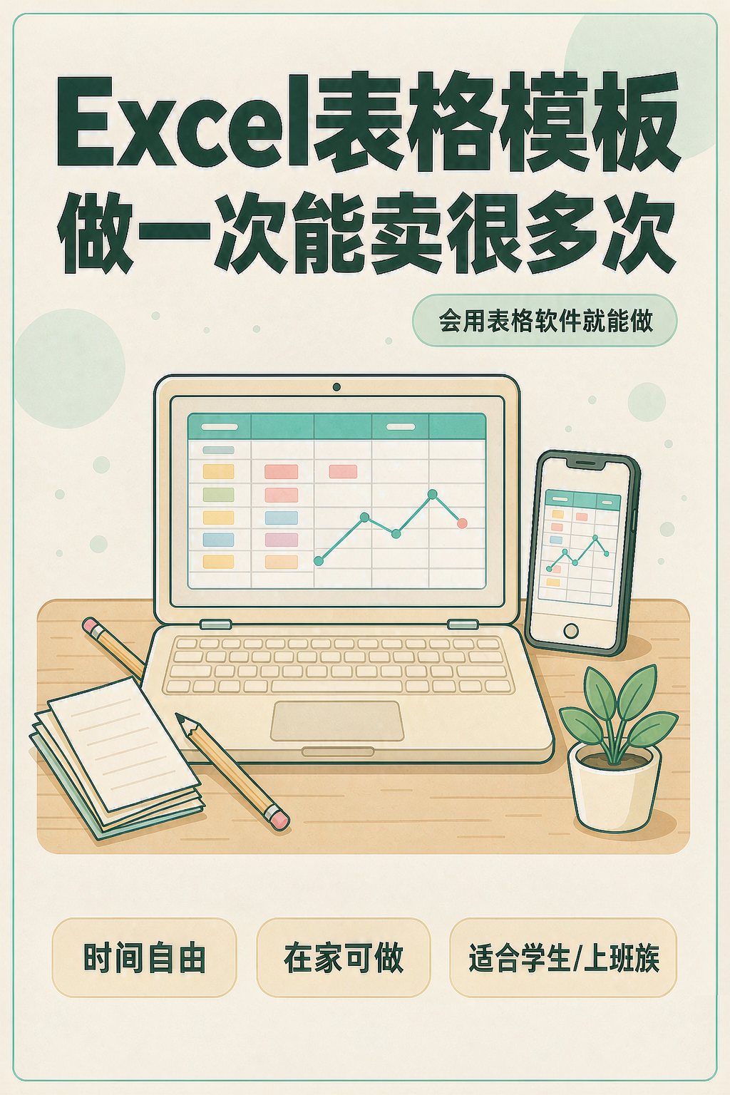 Excel表格模板怎么卖，做一次能卖很多次