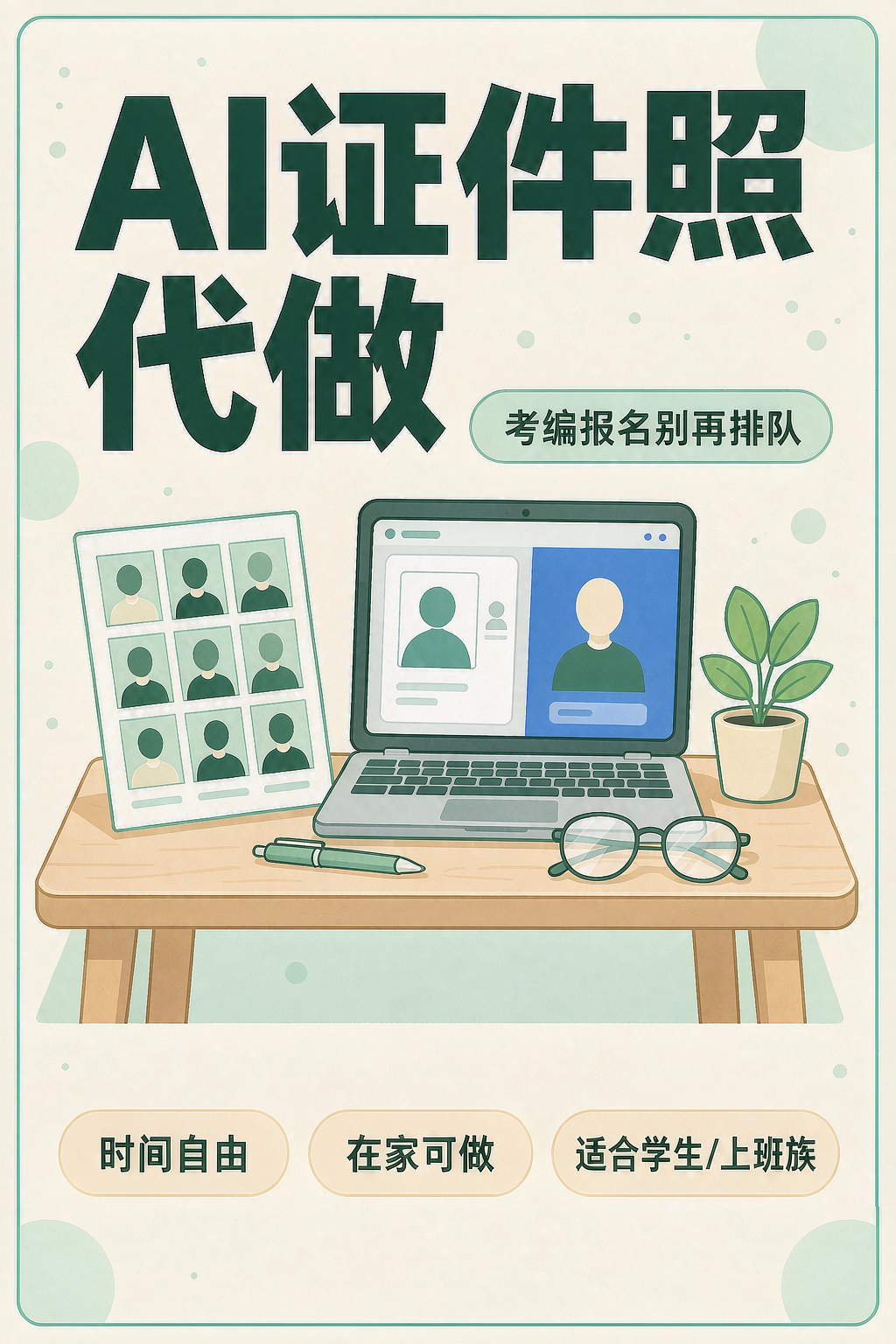 AI证件照代做，一张收5块成本为零