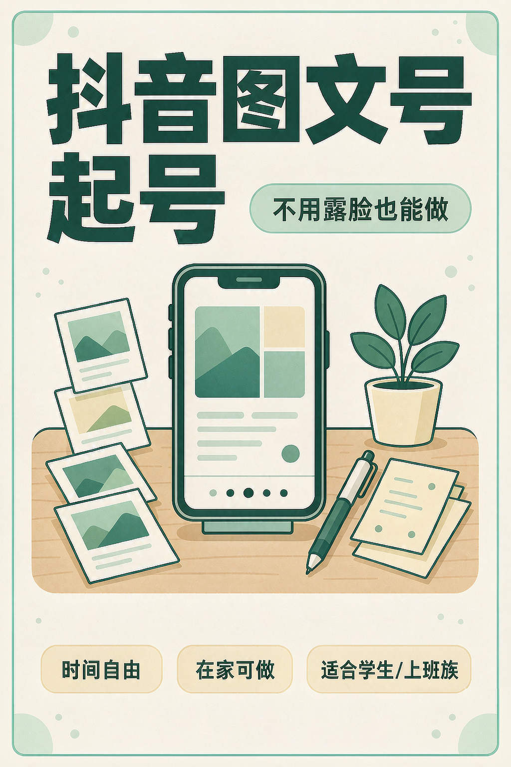 抖音图文号起号，不露脸也能做